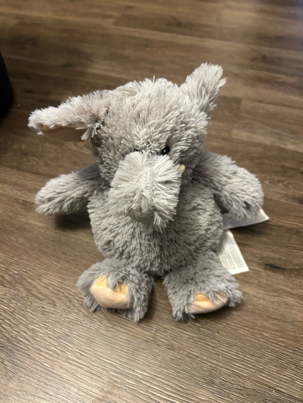 Sweet Grey Elephant Plush with Beige Paw Accents